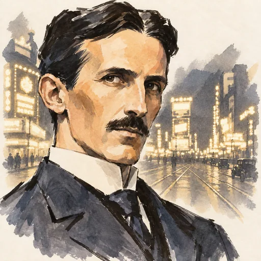 Portrait of Nikola Tesla